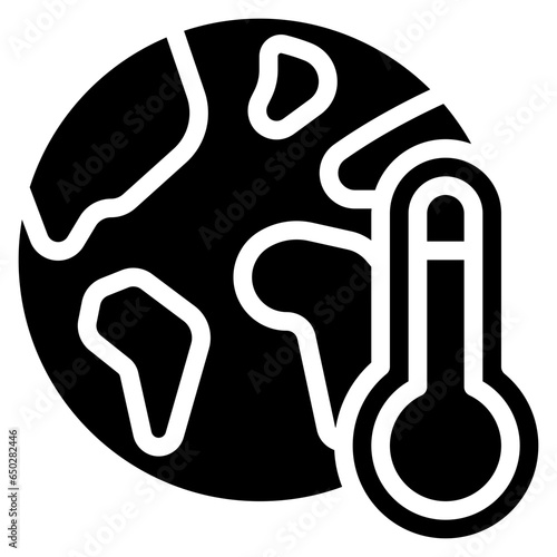 Global Warming Thermometer Icon