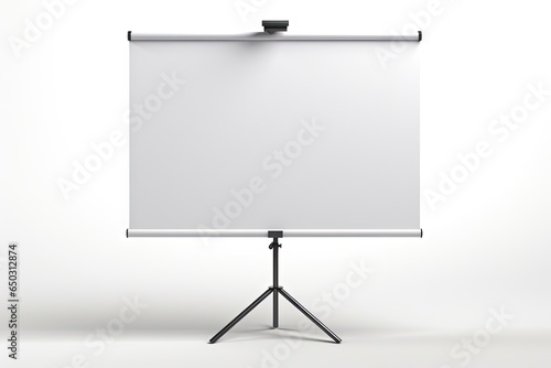 white projector screen. Projector display mock-up. Projection for presentation.