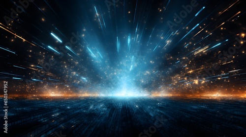 an abstract image of a space filled with bright lights