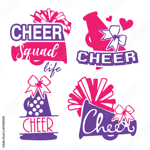 Set of cheerleading illustration design. Cheers template for cricut.