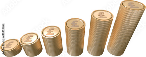 Digital png illustration of coins with pound symbol on transparent background
