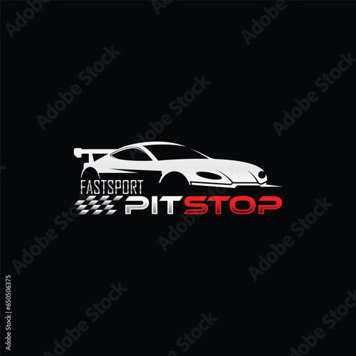 Sports car racing, tuning studio, pitstop, vector logo template.Perfect logo for business related to automotive industry
