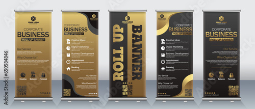 Luxury roll up banner design for events, business meetings, hotel events, weddings