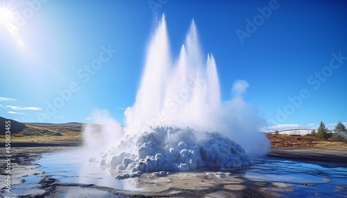 A majestic geyser erupting with tremendous force