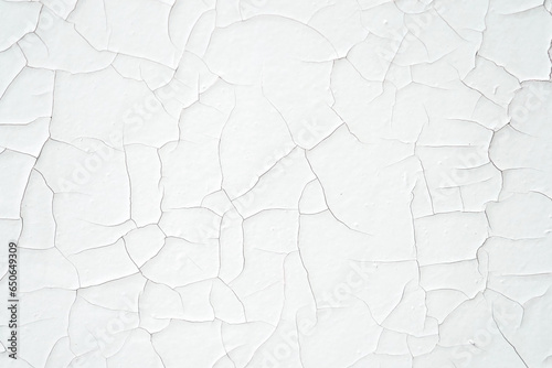 Cracked white paint on the wall, wall texture