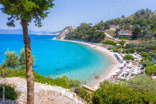 Amazing beach of Tsamadou on Samos island, Greece.