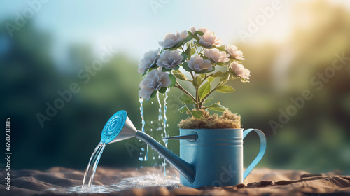 growing brain with nature background