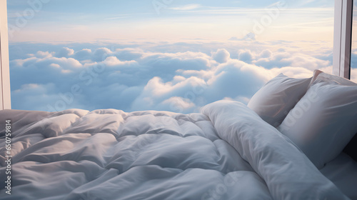 cama sobre las nubes