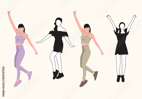 people doing an exercise vector