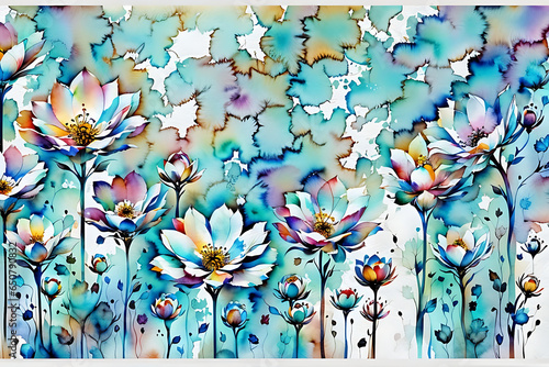 Watercolor floral texture pattern 