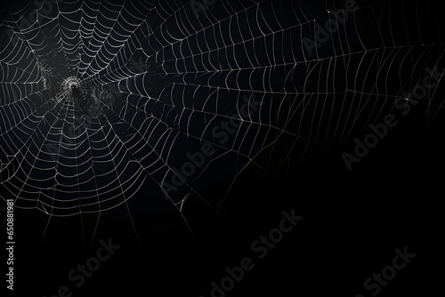 Spinnennetz Silhouette auf schwarzer Wand Halloween Thema dunkler Hintergrund