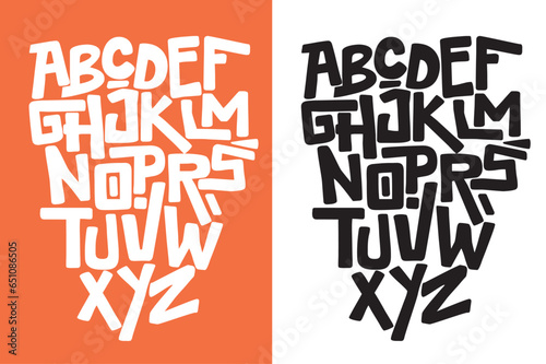 Vector hand drawn typeface in graffiti style