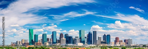 Experience the Best of Arlington: Skyline Panorama of Arlington, Texas with Stunning Blue Urban Architecture Scenery