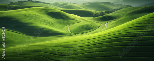 of grass, in the style of layers and lines, Marcin sodas, futuristic chromatic waves
