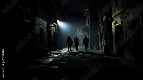 Shadowy Figures in a Dark Alley