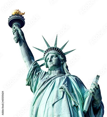 statue of liberty in New York City, USA isolated in front of transparent background 