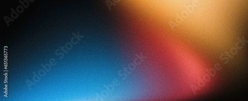 Black blue orange red abstract grainy poster background vibrant color wave dark noise texture cover header design