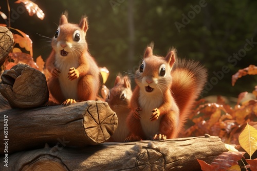 squirrel in the forest, Generative AI