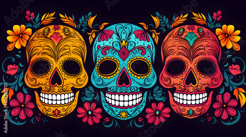 The Beauty of Tradition: Exploring Mexican Sugar Skulls, AI Generative
