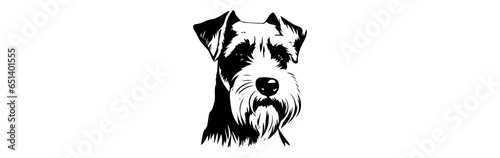 Dog head silhouette Vector White Background
