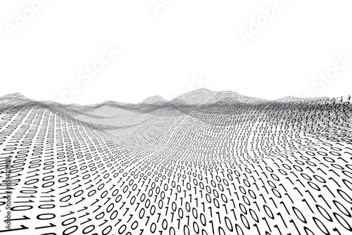 Digital png illustration of black digital field with 0 and 1 numbers on transparent background