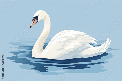 A cartoon graphic of a swan or duck