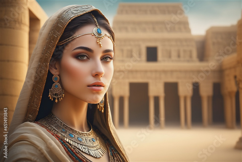 princess of babylon The beautiful Babylonian queen in the hanging gardens of Babylon. Tower of Babel and the beautiful queen.