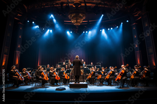 symphony orchestra in action, with the piccolo player standing out among the musicians, showcasing the role of the piccolo in creating harmonious compositions