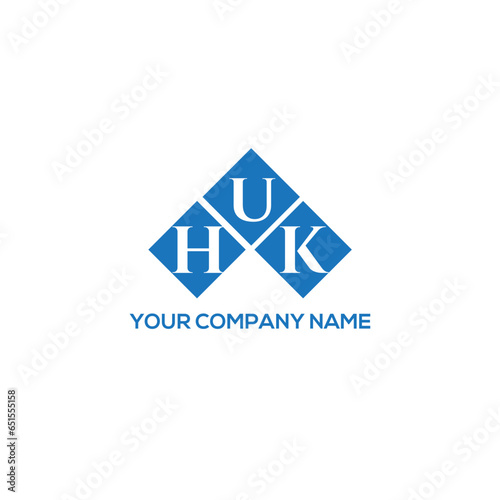 HUK letter logo design on white background. HUK creative initials letter logo concept. HUK letter design.