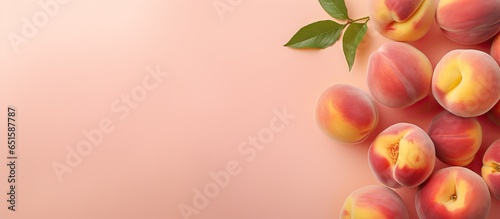 Isolated nectarine isolated pastel background Copy space