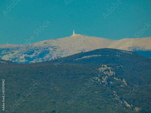 Magnificent and mythical mountain of Mont Ventoux in the Vaucluse in Provence in France