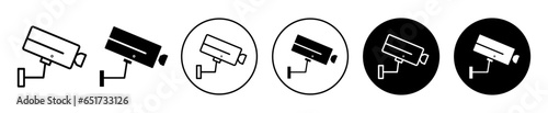 Security camera icon. Smart cctv camera to safe guard private or public property symbol set. Surveillance security camera to protect from crime control vector sign. Video recording spy cctv logo