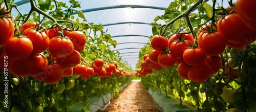 Scenic sight from within a tomato greenhouse