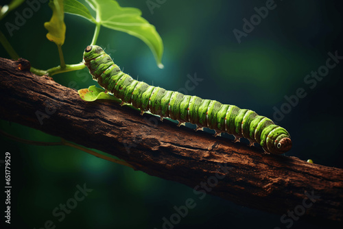caterpillar on tree branch