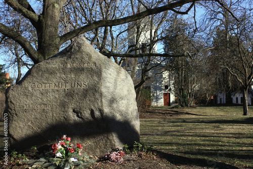 God With Us – Memorial for the Battle of the Nations 1813 in front of the Immanuelkirche in Leipzig-Probstheida, Germany 