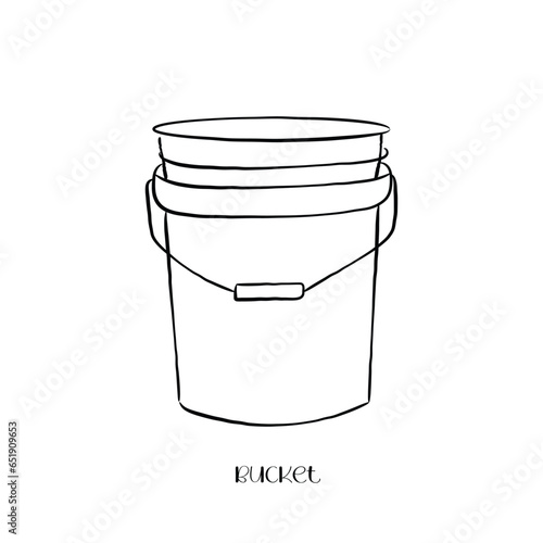 bucket of water line art