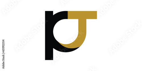 logo initial P T icon vector