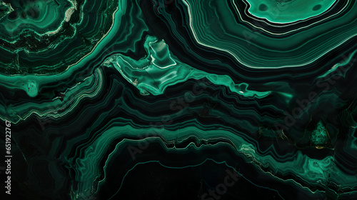 Emerald green marble stone with silver vein. A vivid graphite-textured geode wallpaper background
