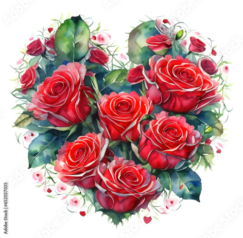 Róże kwiaty w kształcie serca ilustracja