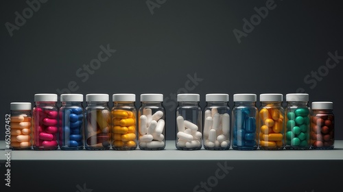 Large veriety of pills and other pharmaceuticals. generative AI