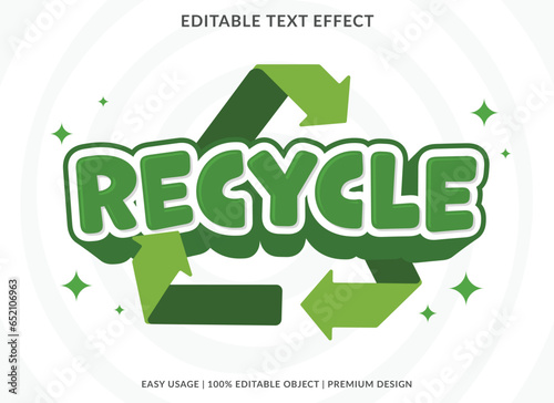 recycle editable text effect template use for business logo and brand