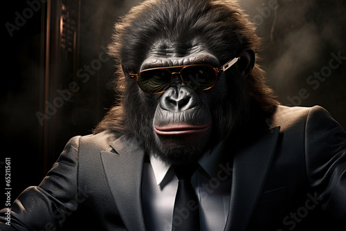 cool king kong animal wearing glasses