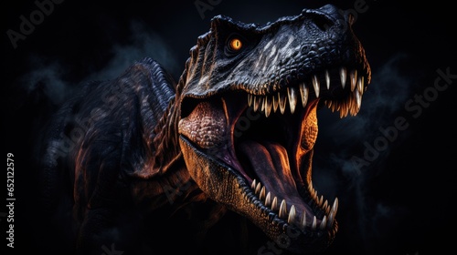 Detailed close-up of the fearsome Tyrannosaurus rex.