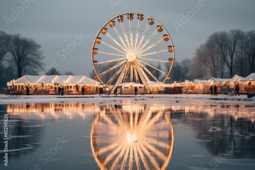  ferris wheel in winter snow season