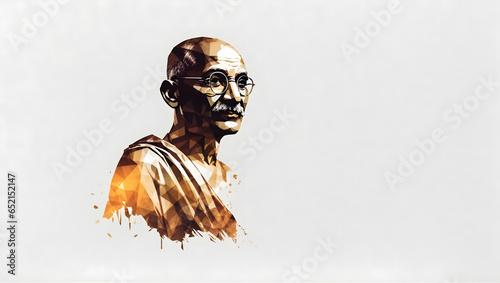 Mahatma Gandhi vector illustration. Gandhi Jayanthi. Image is generated with the use of an Artificial intelligence