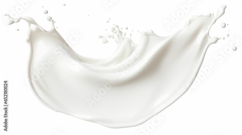 White milk cream splash on white background.