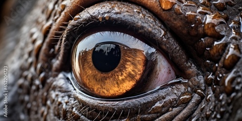 Eye of a hippo, close-up, pupil