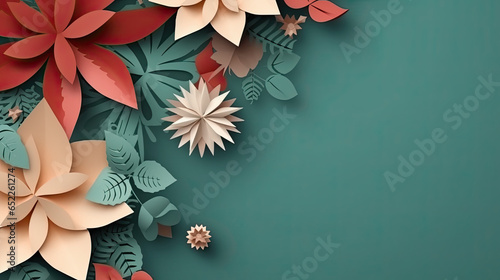 Idea craft decorations. Colorful paper origami snowflakes for winter background. Ai generative