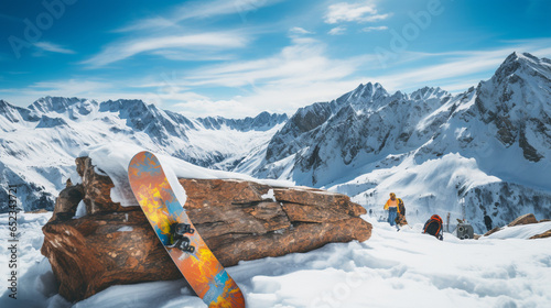 snowboard mountains winter. Winter sport concept