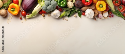 Copy space with fresh raw vegetables for clean eating diet and healthy organic food
